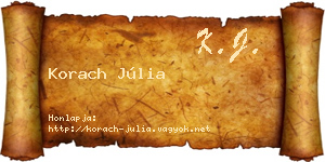 Korach Júlia névjegykártya